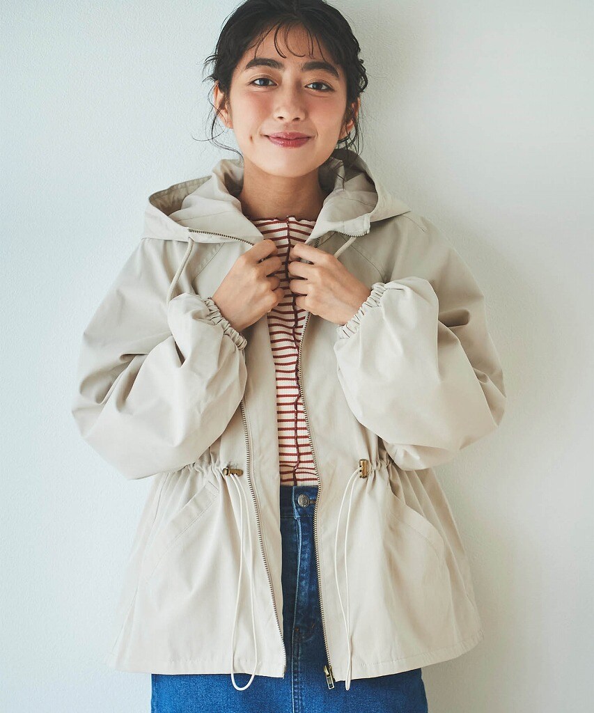 150㎝前後の小柄さんサイズ】裾ドロスト ミドル丈 中綿