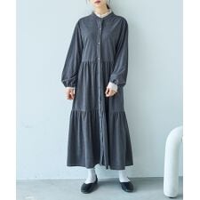 【mil (ミル)】【新色登場！】コーデュロイ ティアード ワンピース