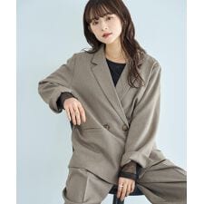 ミル(mil)の【mil (ミル)】【セットアップ対応】ダブルブレスト テーラードジャケット 無地 千鳥柄