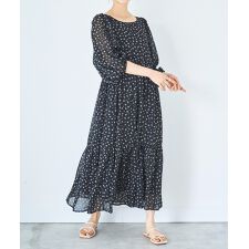 【mil (ミル)】バルーンスリーブ ティアードワンピース