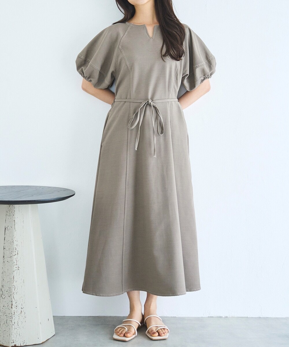 mil 低身長　Aライン ウエストタックワンピース XS mil ワンピース 「150cm前後の小柄さんサイズ」Aライン ウエスト