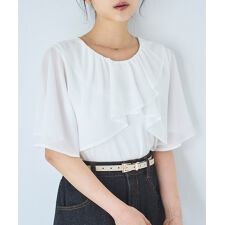 【mil (ミル)】ケープ風 フレアスリーブトップス