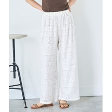 【mil (ミル)】クロシェレース リラックスワイドパンツ
