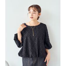 フラワージャガード ブラウス / フェザー バルーンスリーブ レース【mil (ミル)】