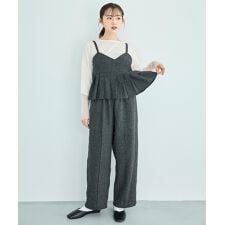 【mil (ミル)】ツイード キャミセットアップ キャミソール センタータックパンツ