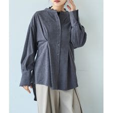 【mil (ミル)】コーデュロイ チュニック シャツ ウエストリボン