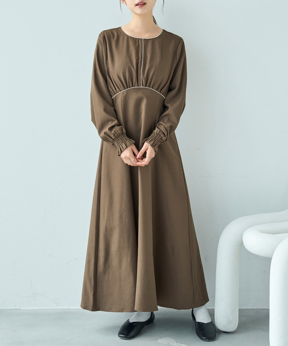 mil 低身長　Aライン ウエストタックワンピース XS mil ワンピース 「150cm前後の小柄さんサイズ」Aライン ウエスト