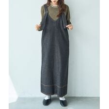 【mil (ミル)】デニムジャンスカ ワンピース ジャンパースカート