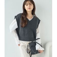 【mil (ミル)】前後2way 畦編みニットベスト