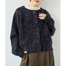 【mil (ミル)】ネップニット ショートカーディガン ニットカーデ