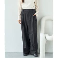 ミル(mil)の【mil (ミル)】ウエストデザイン タックワイドパンツ スラックス