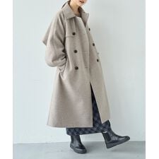 ミル(mil)の【mil (ミル)】フレアヨーク ウールライクコート ロングコート