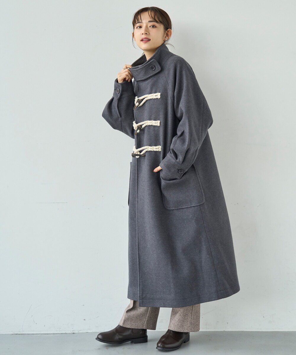 122A美品 ルイルエブティック　ダッフルコート　大きいサイズ フォックスファー ルイルエブティック RUIRUE BOUTIQUE Super120'sウール