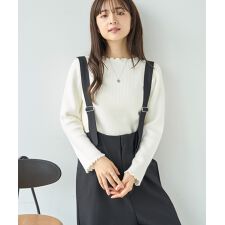 ミル(mil)の裏ファー メロウニットトップス 【裏暖かトップス】