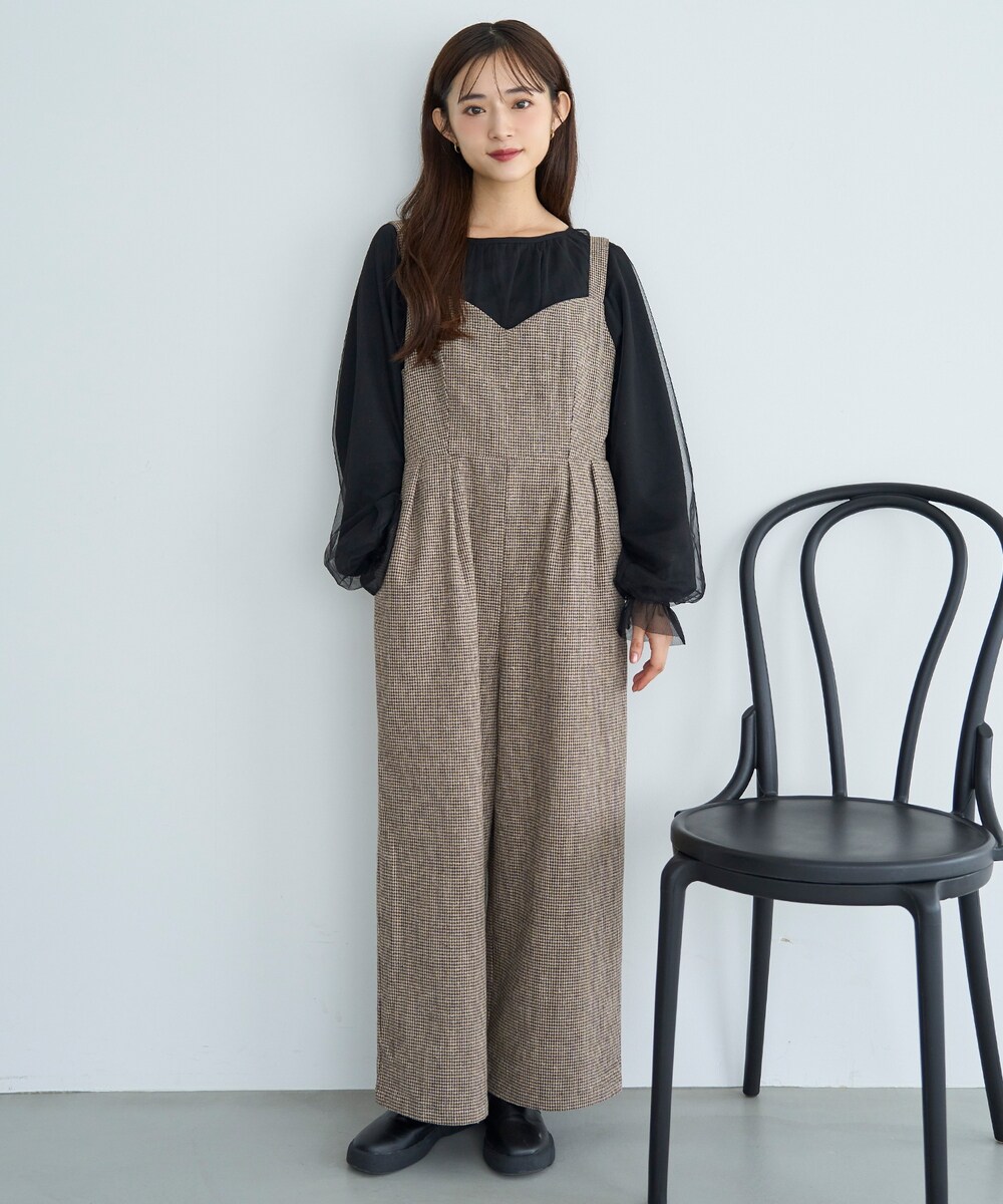 mil (ミル)】千鳥柄 ツイードサロペット【低身長・小柄】 | ミル(mil