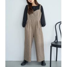 ミル(mil)の【mil (ミル)】千鳥柄 ツイードサロペット 【再生産】