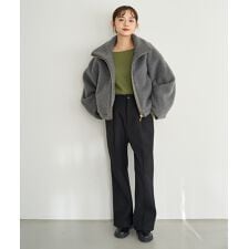 ミル(mil)の【mil (ミル)】裏ボア センタータック セミワイドパンツ スラックス