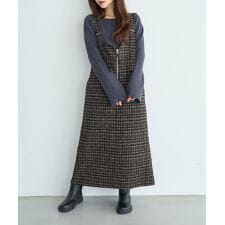 ミル(mil)の【mil (ミル)】チェック柄 フロントジップジャンスカ 【新色・再生産】