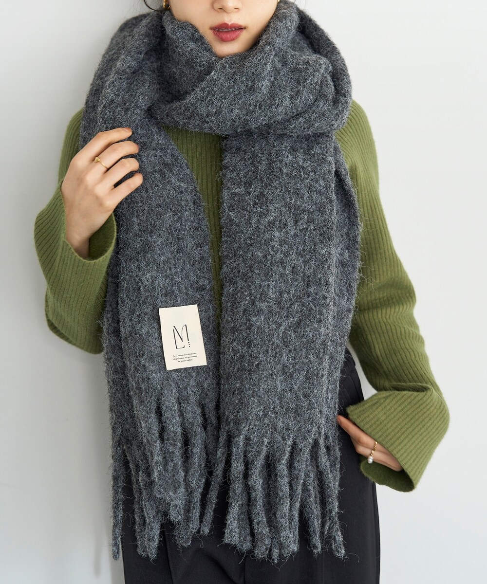 【mil (ミル)】 ボリュームフリンジ マフラー