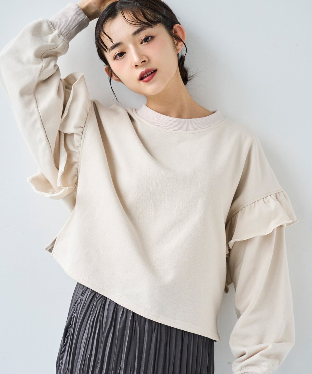 mil (ミル)】袖フリル クロップドスウェット | ミル(mil) | マルイ