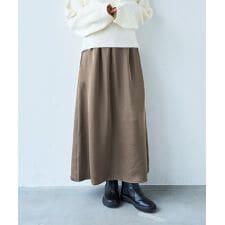 【mil (ミル)】サテン Aラインロングスカート