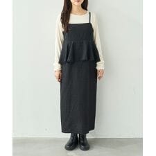 【mil (ミル)】ふくれジャガード ペプラムキャミワンピース