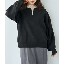 【mil (ミル)】ハーフジップ ニットトップス