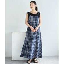 【柄が選べる】フレア キャミワンピース / チェック柄 ドビー 【mil (ミル)】