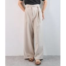 【通勤・洗える】ベルト付き ハイウエストパンツ / イージーケア【mil (ミル)】