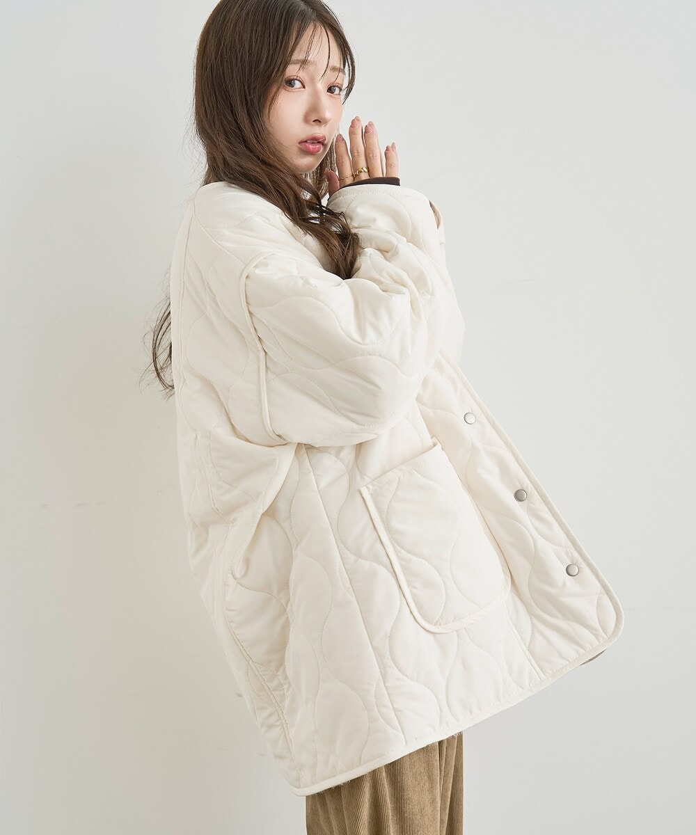 kolor リバーシブルコート　カラー　アルパカ　キルティング キルティング×ファー リバーシブルコート 【mil/ミル】 | ミル(mil