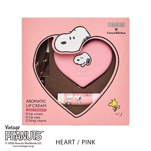 [�}���C]��PEANUTS���A���}�e�B�b�N ���b�v�N���[�� �`���[���Z�b�g HEART / PINK/�R�X���L�b�`���v���_�N�c�iCosme Kitchen Products�j HEART / PINK