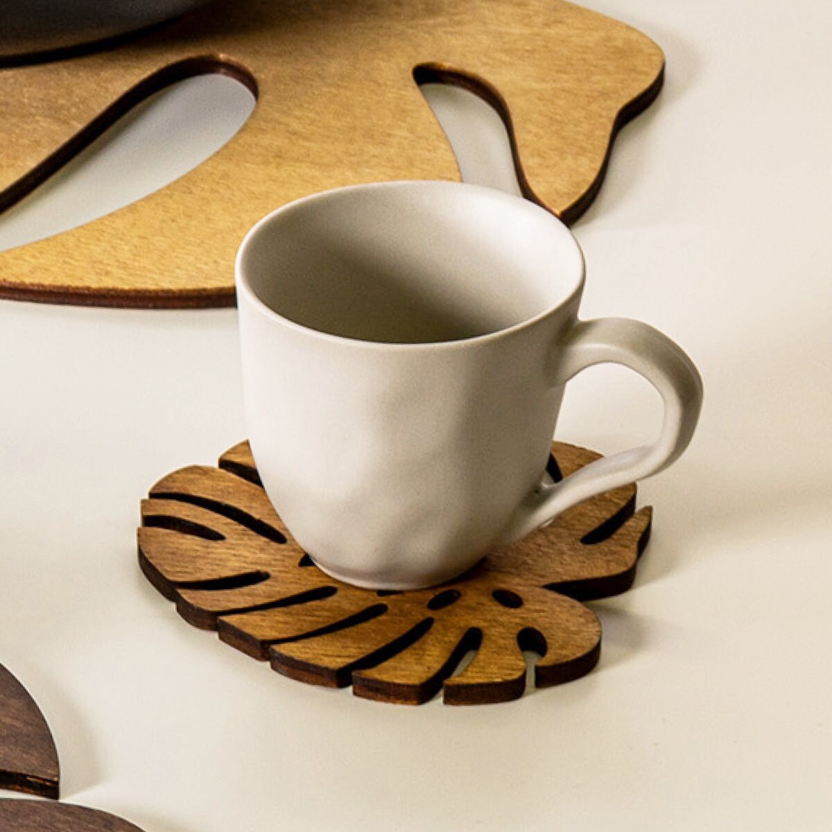 ZICZAC コースター 木製 BIRCH Coaster Monstera | ジックザック