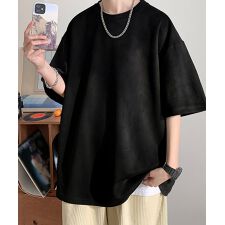 アサオーラ(AsaAura)のメンズtシャツ 半袖 スエード調Tシャツ