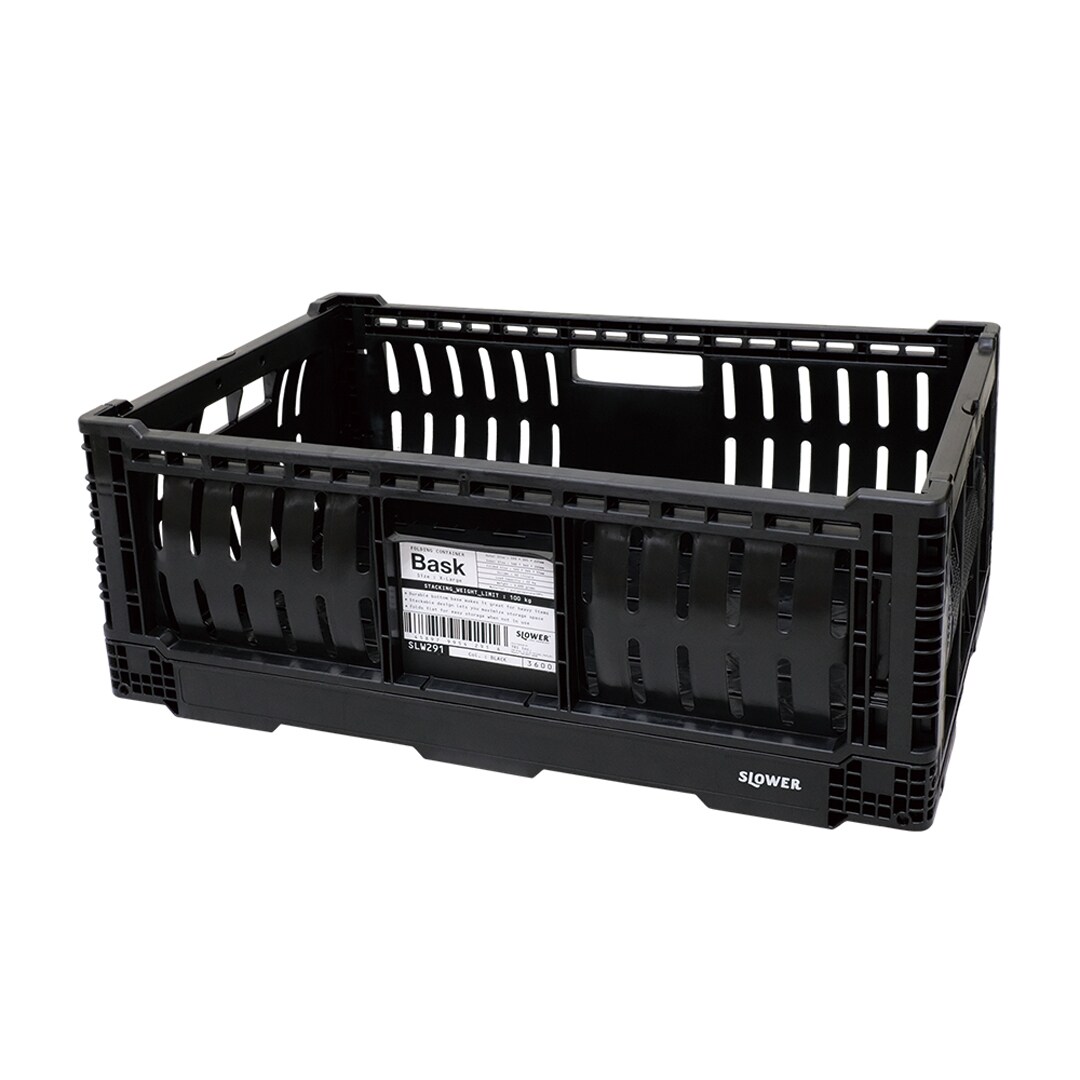 [}C]FOLDING CONTAINER Bask(XL) BLACK/XE[iSLOWERj ubN