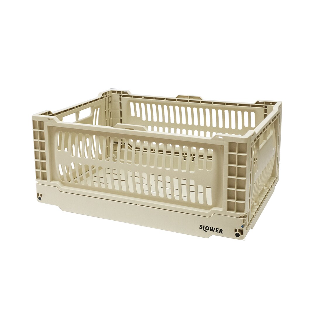 [}C]FOLDING CONTAINER Bask(L) SAND/XE[iSLOWERj Th