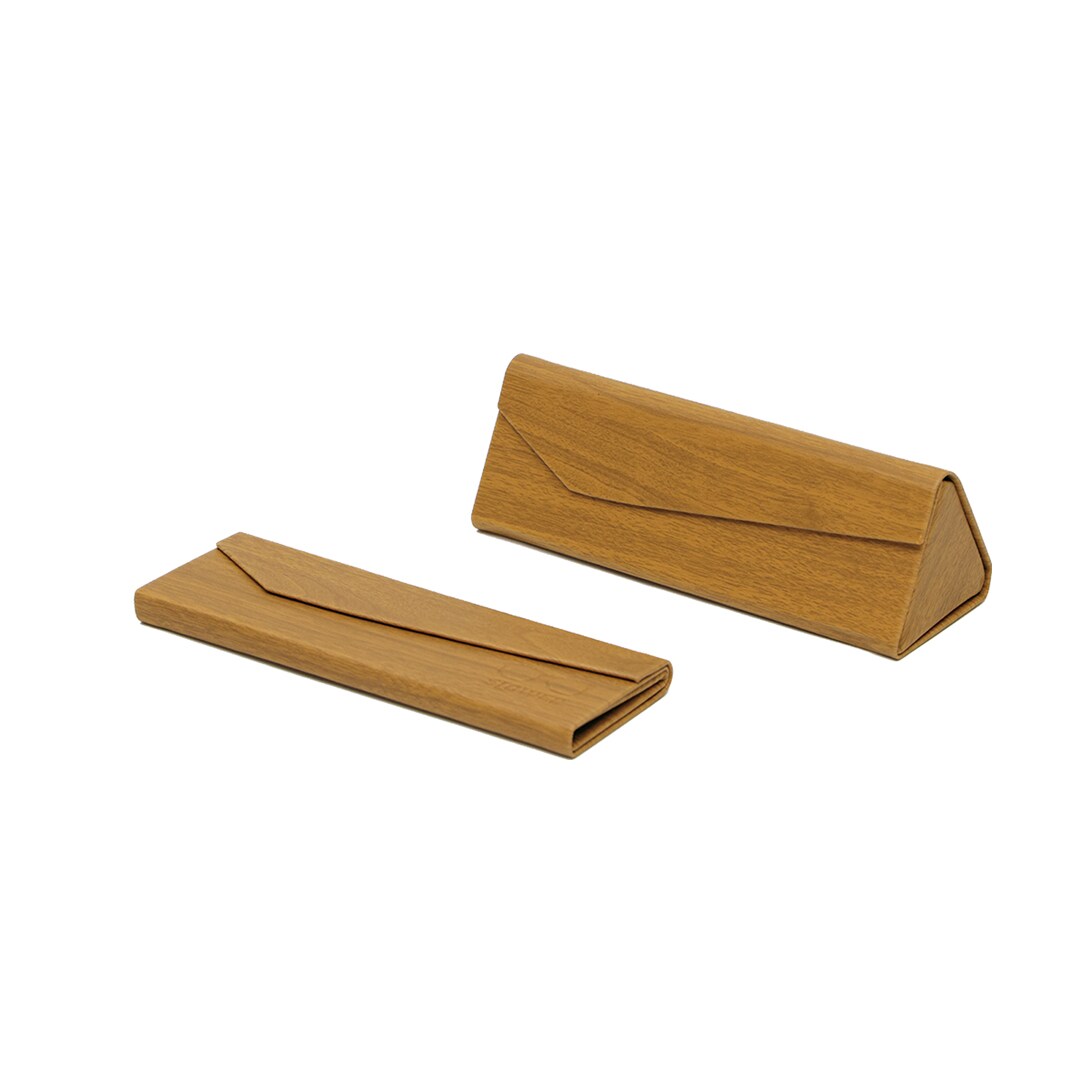 [}C]EYEGLASS CASE WOOD LIGHT BROWN/XE[iSLOWERj Ebh