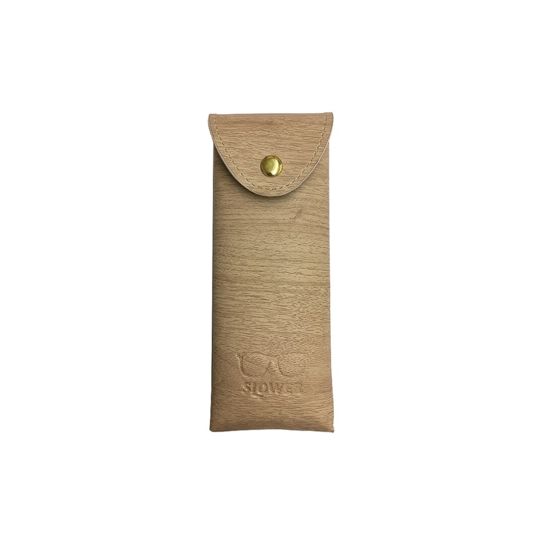 [}C]EYEGLASS CASE WOOD BUCA LIGHT BROWN/XE[iSLOWERj Ebh