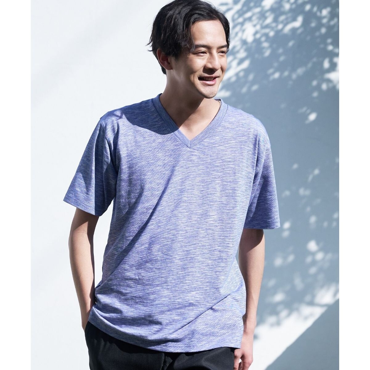 ZEROSTAIN ゼロステイン 撥水性 UVカット スラブVネックTシャツ