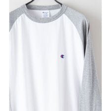 チャンピオン(Champion)の【CHAMPION/チャンピオン】USAコットン  ワンポイント刺繍 ラグランロンT