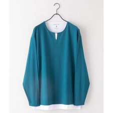 汗染み 目立ちにくい ZERO STAIN フェイク レイヤード ビッグ シルエット ロンT