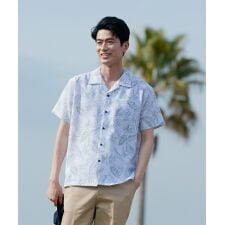 【BLUE STANDARD】リネンライクスラブ　オープンシャツ
