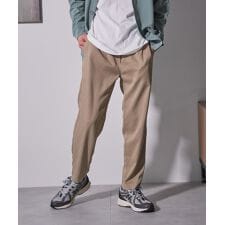 【BLUE STANDARD】快適リネンタッチ ストレッチ ウエストゴム ワイドパンツ