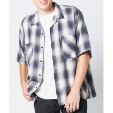 【BLUE STANDARD/】オンブレチェック オープンカラー ガーゼシャツ