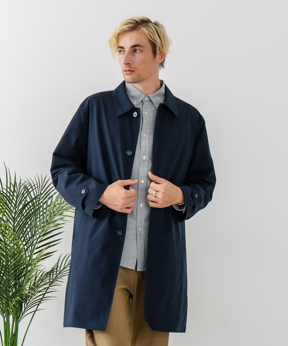 撥水 防風】イタリアンカラーコート ホップサック黒 | タカキュー(TAKA