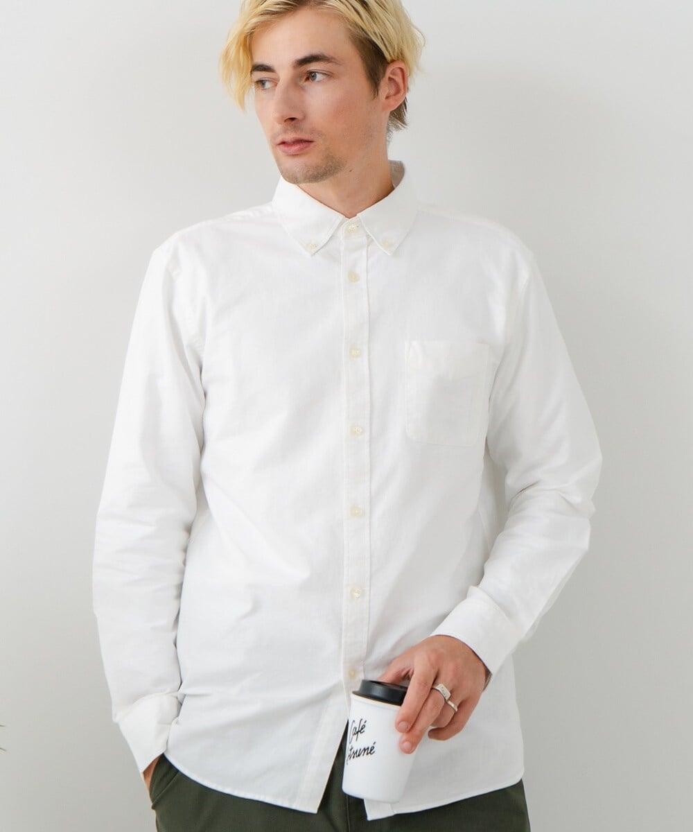 【BLUE STANDARD】コットン100％ オックスボタンダウンシャツ