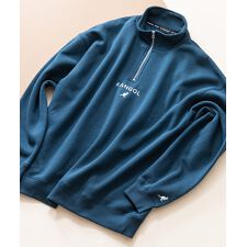 【KANGOL】ワンポイントロゴ刺繍 裏起毛 ハーフジップスウェット