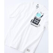 【Blue Standard】スラブコットン アニマルプリント ポケット付Tシャツ