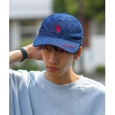 【U.S.POLO ASSN.】コットンツイル ワンポイントブランドロゴ刺繍 ローキャップ
