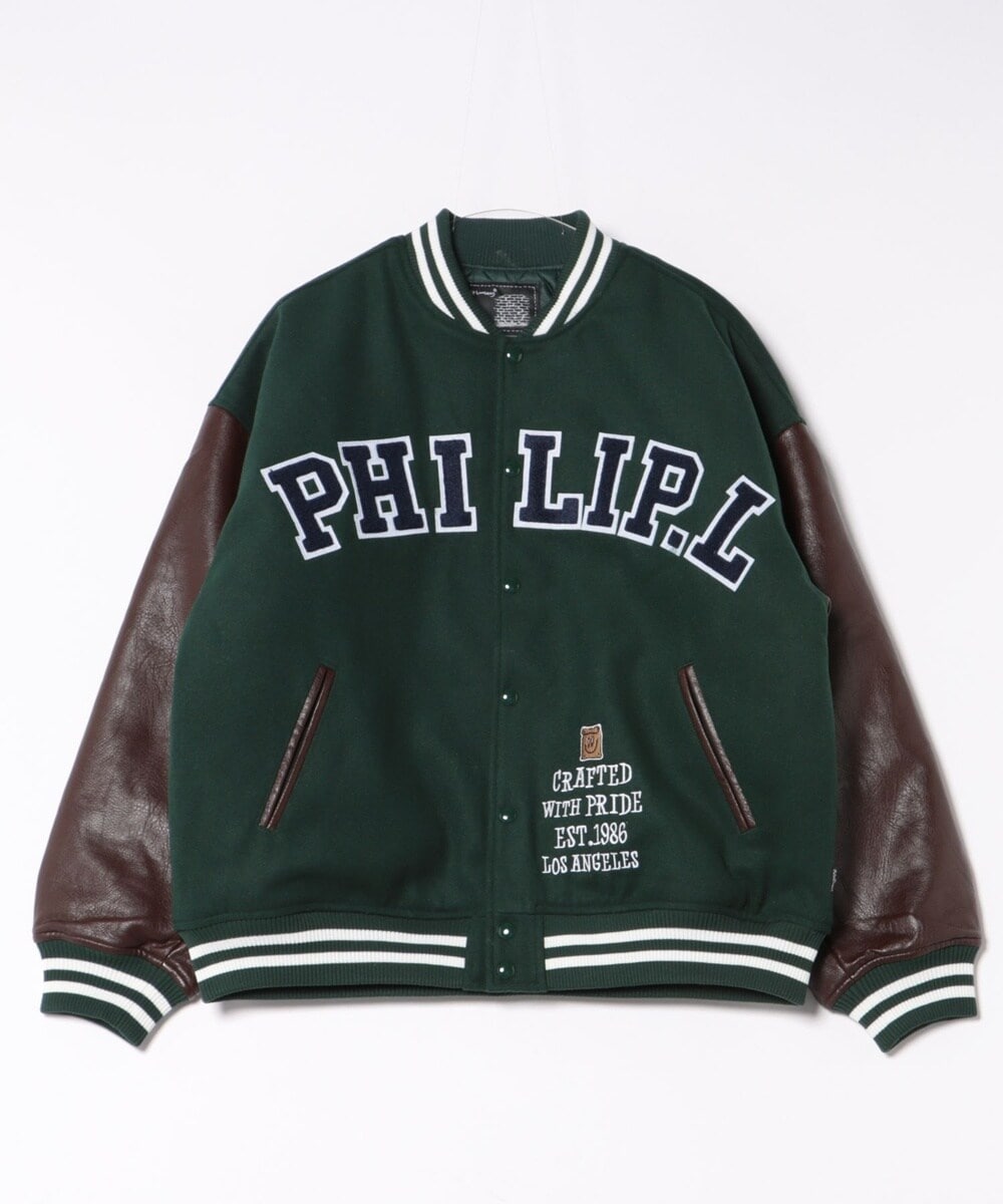 WEB限定 WARDROBE SMART】ブラックメルトン レザーライク スタジャン