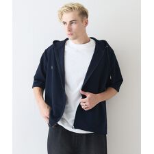 【Blue Standard】ドライリップル フルジップ５分袖パーカー